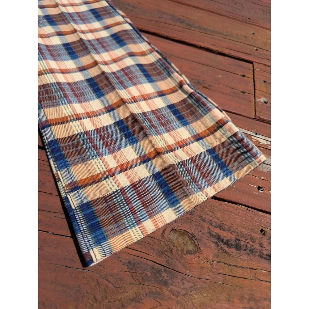 Vintage 70s Levis Plaid Flare Bell Bottoms Big Capital E 27